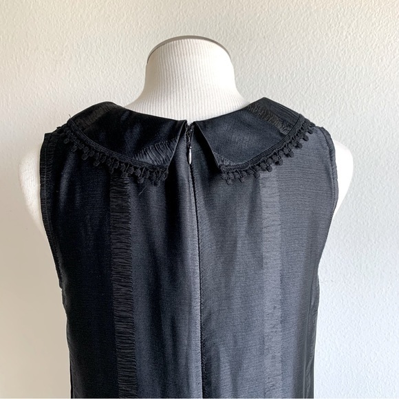 Anna Sui black vintage inspired dress, sleeveless, low waist, w/ lace velvet.‎ S - Picture 7 of 16